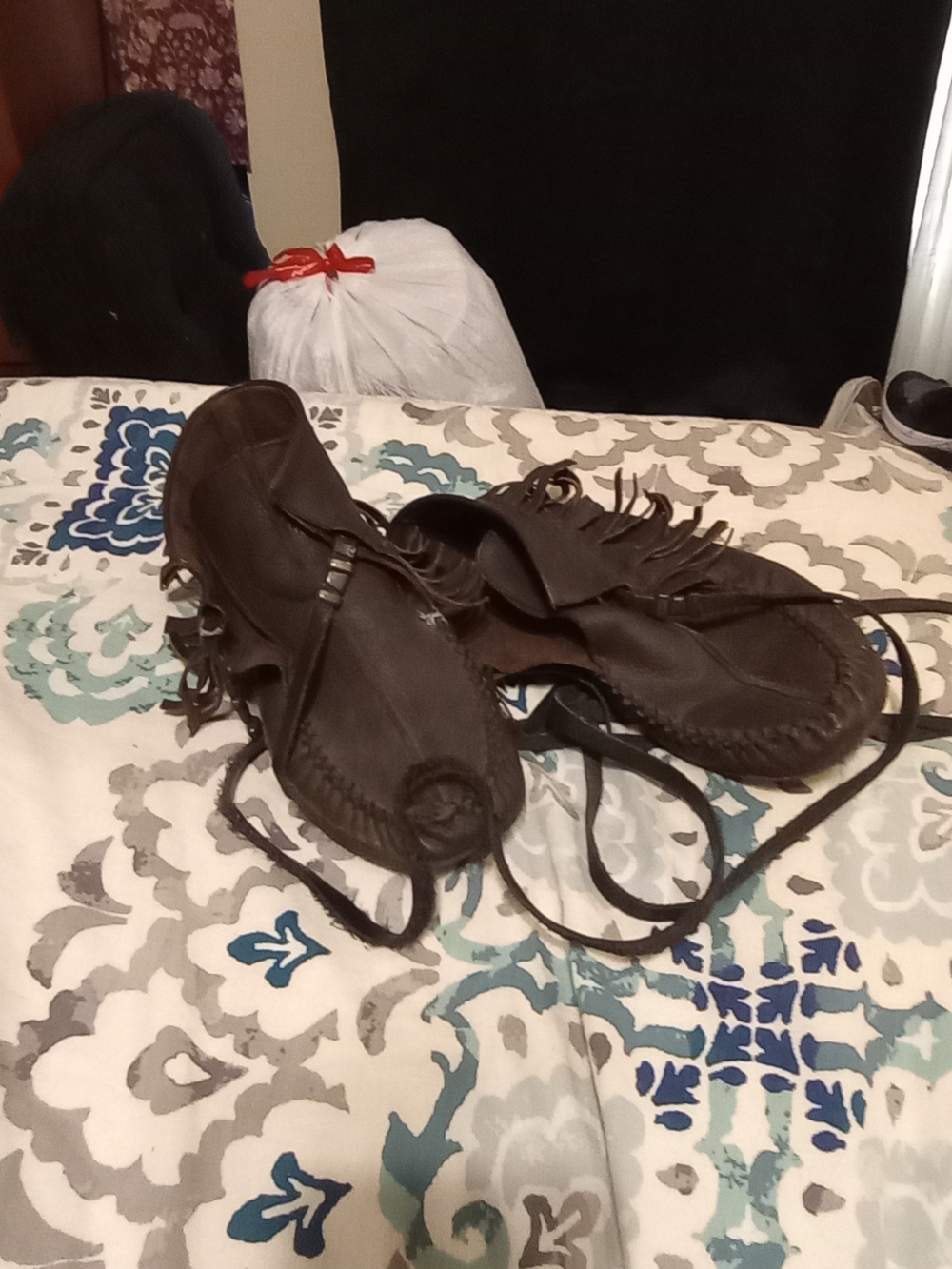 Free People Brown Fringe Moccasin Boots - Picture 2 of 4